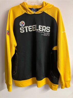 Pittsburgh Steelers Men’s Pullover Hoodie, L, Black/Yellow Gold, NFL Football